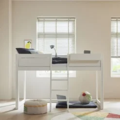 LIFETIME Bed Met Dakframe - 4-in-1 Bed - Premium Wit Gelakt