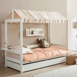 LIFETIME Breeze Bed Met Stofdak Constructie - Wit