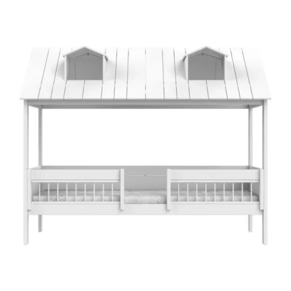 LIFETIME Kidsroom Huisbed Beach House 2‑In‑1 - Premium Rolbodem - Wit