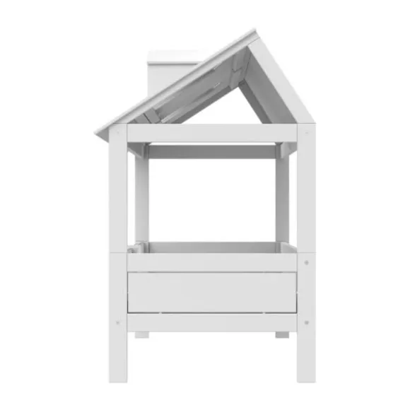 LIFETIME Kidsroom Huisbed Beach House 2‑In‑1 - Premium Rolbodem - Wit