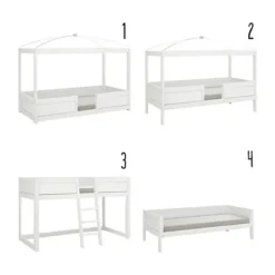 LIFETIME Kidsrooms 4 in 1 Bedcombinatie Wit Gelakt
