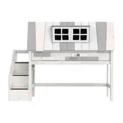 LIFETIME Kidsrooms Halfhoogslaper - My Hangout - Luxe Lattenbodem - Wit Gelakt