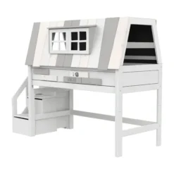 LIFETIME Kidsrooms Halfhoogslaper - My Hangout - Luxe Lattenbodem - Wit Gelakt