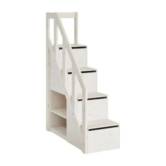 LIFETIME Kidsrooms Trap / Boekenkast Voor Verhoogde Hoogslaper Whitewash