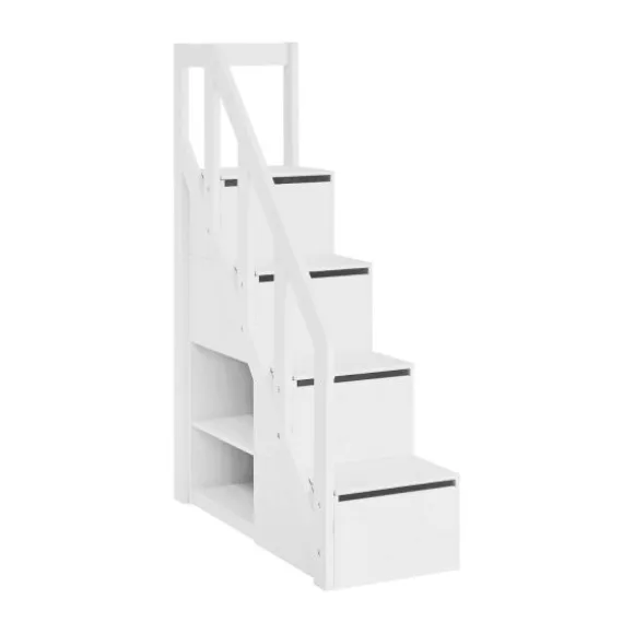 LIFETIME Kidsrooms Trap / Boekenkast Voor Verhoogde Hoogslaper Whitewash