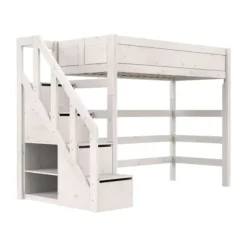 LIFETIME Kidsrooms Hoogslaper met Trapkast – 90×200 cm – Premium Rolbodem