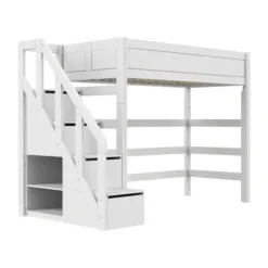 LIFETIME Kidsrooms Hoogslaper met Trapkast – 90×200 cm – Premium Rolbodem