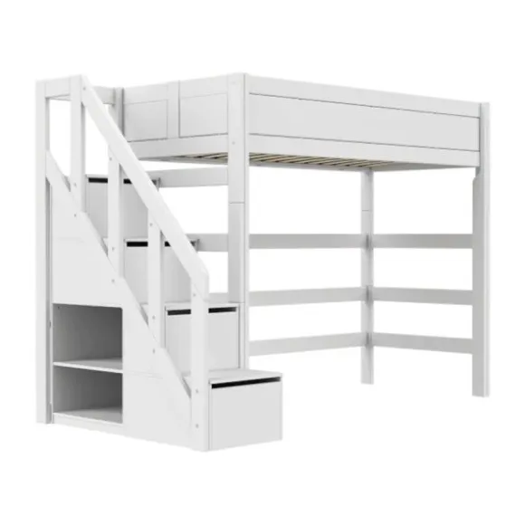 LIFETIME Kidsrooms Hoogslaper met Trapkast – 90×200 cm – Premium Rolbodem
