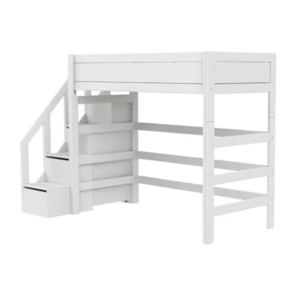 LIFETIME Kidsrooms Hoogslaper met Trapkast – 90×200 cm – Premium Rolbodem