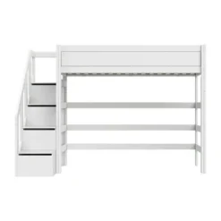 LIFETIME Kidsrooms Hoogslaper met Trapkast – 90×200 cm – Premium Rolbodem