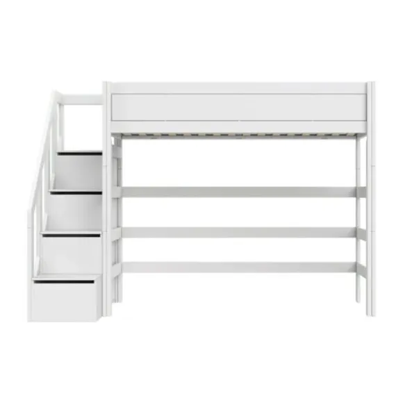 LIFETIME Kidsrooms Hoogslaper met Trapkast – 90×200 cm – Premium Rolbodem