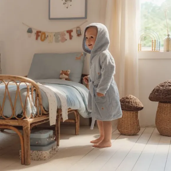 Little Dutch Badjas Geborduurd - Maat 74/80 - Blue