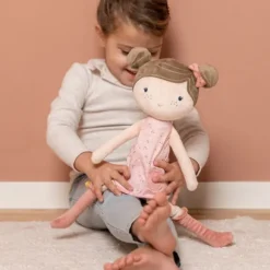 Little Dutch Little Pink Flowers Knuffelpop - Rosa - 50 cm