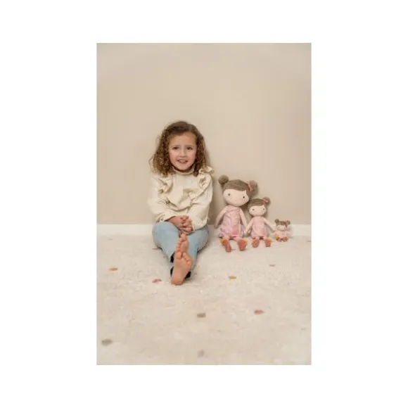 Little Dutch Little Pink Flowers Knuffelpop - Rosa - 50 cm