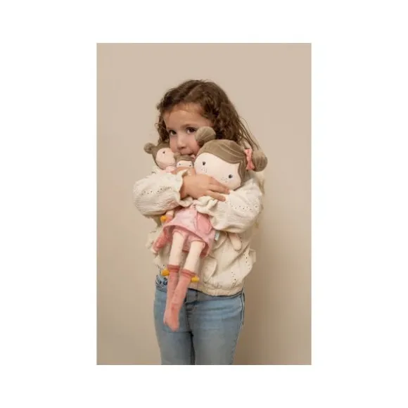 Little Dutch Little Pink Flowers Knuffelpop - Rosa - 50 cm