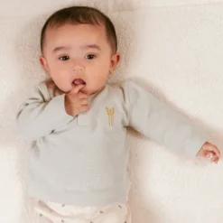 Little Dutch Newborn NOOS Little Farm - T-shirt lange mouw maat 50 - Wafel Soft Green