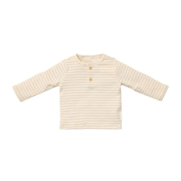 Little Dutch Stripe Lange Mouw T-Shirt - Maat 50 - Soft Beige