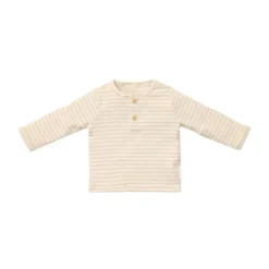 Little Dutch Stripe Lange Mouw T-Shirt - Maat 50 - Soft Beige