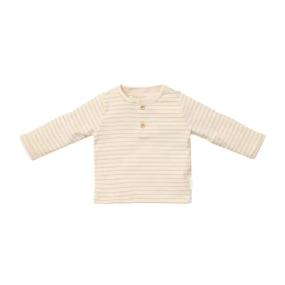 Little Dutch Stripe Lange Mouw T-Shirt - Maat 50 - Soft Beige