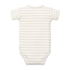 Little Dutch Stripe Romper - Korte Mouw - Mt. 62 - Sand/White