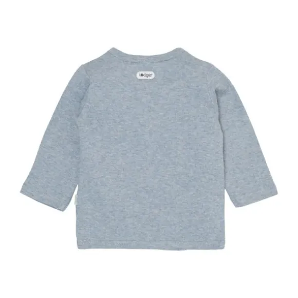 Lodger Melange Overslag Shirt - Maat 50 - Blue Fogg