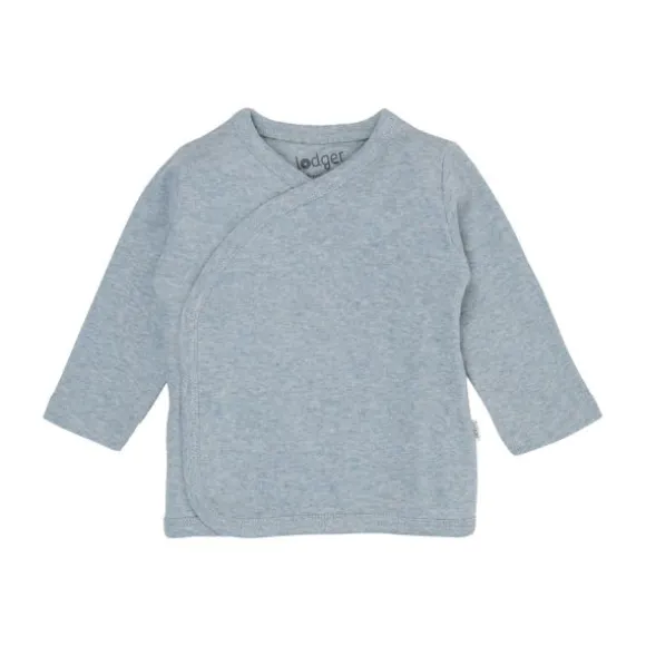 Lodger Melange Overslag Shirt - Maat 50 - Blue Fogg