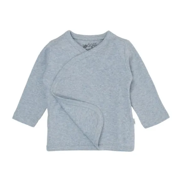 Lodger Melange Overslag Shirt - Maat 50 - Blue Fogg