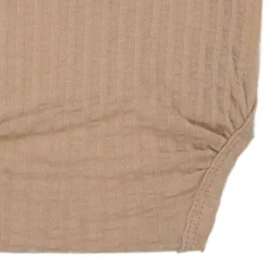 Lodger Seersucker Overslagromper - Lange Mouw - Mt. 50 - Beige