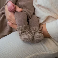 Lodger Slofjes Gebreid Met Kabel - 0-6 mnd - Buffalo