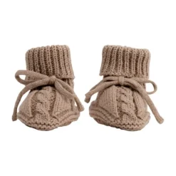 Lodger Slofjes Gebreid Met Kabel - 0-6 mnd - Buffalo