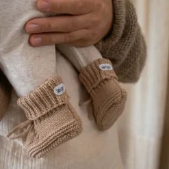 Lodger Slofjes Gebreid Met Kabel - 0-6 mnd - Buffalo