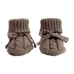 Lodger Slofjes Gebreid Met Kabel - 0-6 mnd - Buffalo