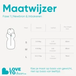 Love To Dream Swaddle Up Inbakerslaapzak - Fase 1 - 3-6 Mnd - Grijs