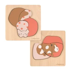 Lässig Houten Puzzel Set - Little Mateys - Kat/Cavia - FSC Hout