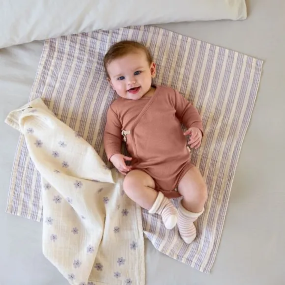 Lässig Tiny Team Swaddle & Burp Doeken - 3 Stuks - 60 x 60 cm - Pastel Lila