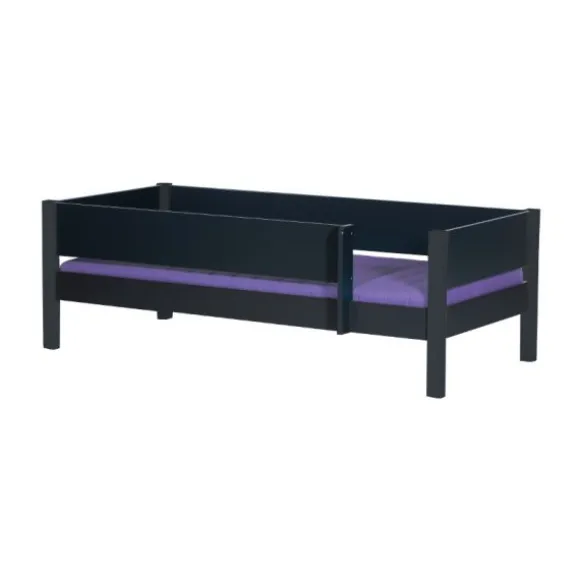 Manis-h Bed Met Uitvalbeveiliging Rondom Antraciet 90 x 200 cm