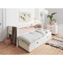 Manis-h Combinatiebed Met Lattenbodem En Lades - LUNA - 90x200 cm