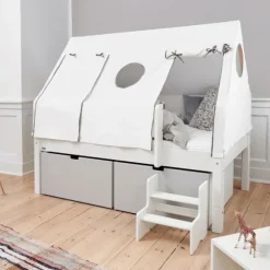 Manis-h Combinatiebed Met Lattenbodem En Hoge Lades - NANNA - 90x160 cm