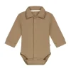 Mats & Merthe Body Met Kraag - Taupe - Maat 1 Mnd