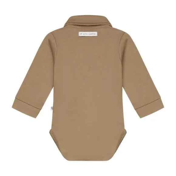 Mats & Merthe Body Met Kraag - Taupe - Maat 1 Mnd