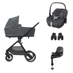 Maxi-Cosi Oxford+ Kinderwagen - Twillic Graphite | Maxi-Cosi Pebble 360 Pro 2 Autostoeltje | Maxi-Cosi FamilyFix 360 Pro | Autostoel Adapters