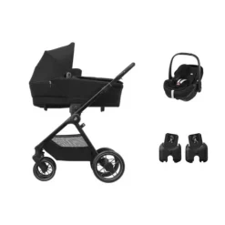 Maxi-Cosi Oxford+ Kinderwagen 3-in-1 - Twillic Graphite | Pebble 360 Pro 2 Autostoeltje | Autostoel Adapters