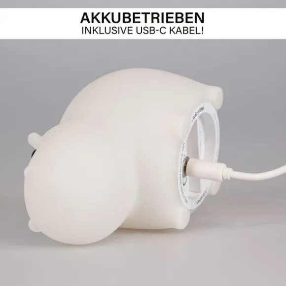 MegaLight Bad en nachtlamp oplaadbaar swimmy hippo 10,7 cm