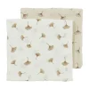 Meyco Baby Gingko Hydrofiele Doeken - 2-Pack - Offwhite/Soft Sand - 70x70 cm