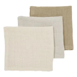 Meyco Baby Hydrofiele Monddoekjes - 3 Stuks - Offwhite/Soft Sand/Taupe