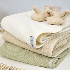 Meyco Baby Popcorn Badcape - 75 x 75 cm - Soft Olive