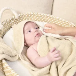 Meyco Baby Popcorn Badcape - 75 x 75 cm - Soft Olive