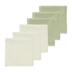 Meyco Baby Popcorn Monddoekjes - 6 Stuks - 30 x 30 cm - Naturel/Soft Sand