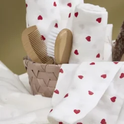 Meyco Baby Sweet Heart Hydrofiele Doeken - 70 x 70 cm - 3-Pack - Red