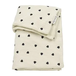 Meyco Baby Sweet Heart Wiegdeken - 75 x 100 cm - Pre-Washed Hydrofiel - Soft Sand